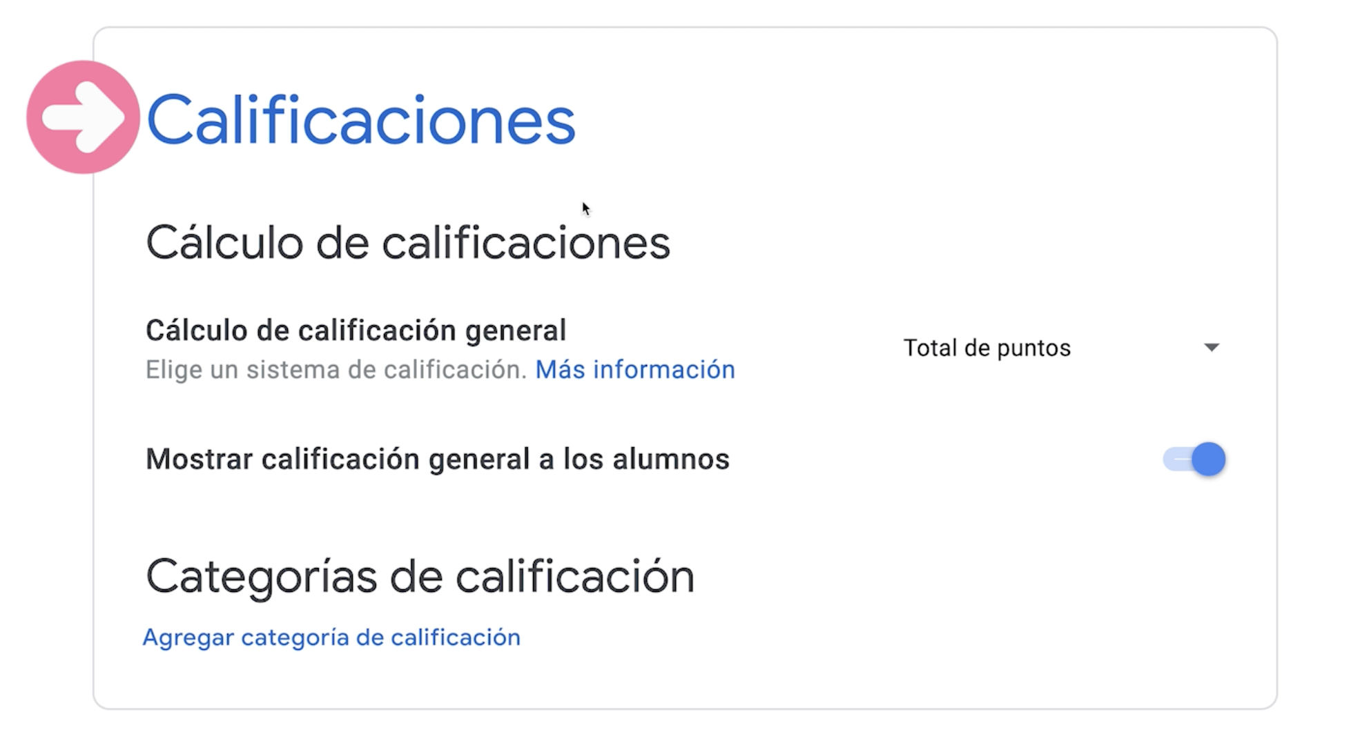 Configurar sistema de calificación de una clase en Google Classroom